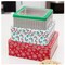 3 Pack Christmas Cookie Tins, Festive Cookie Tins for Gift Giving & Holiday Treats, Square Tin Containers with Lids, Snowflake Metal Box Nesting Containers, Large Medium Small